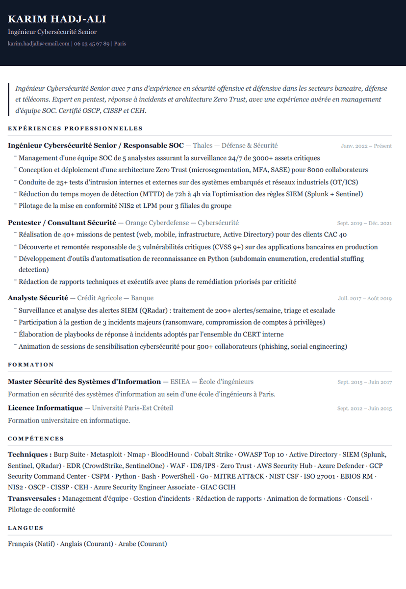 Modèle CV Élégant