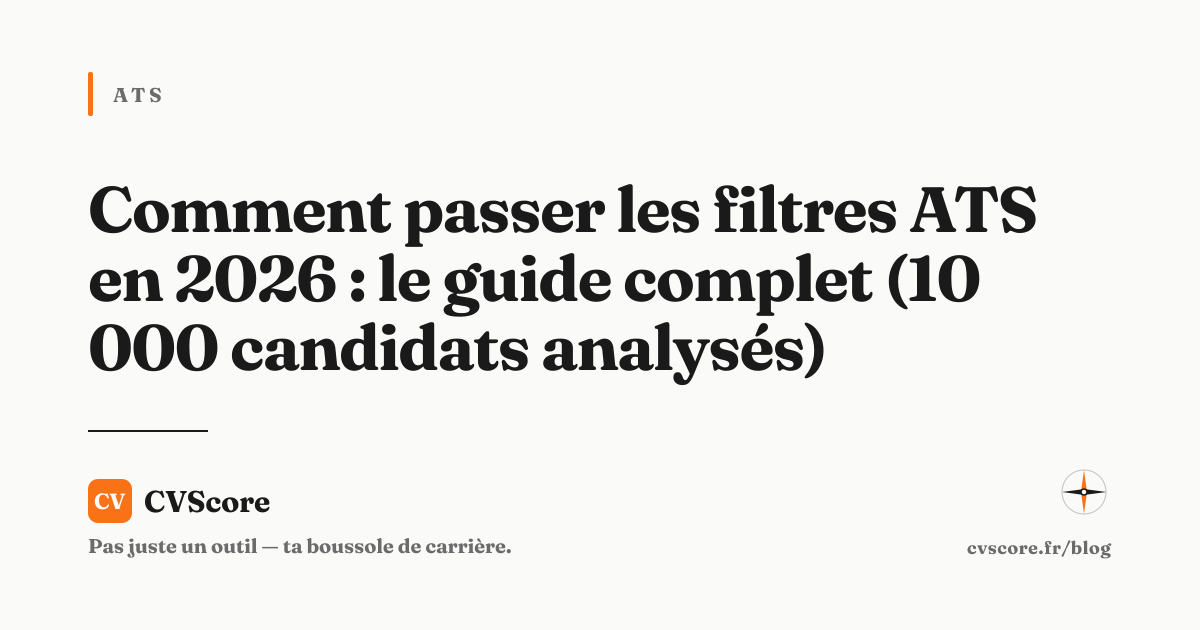 Comment passer les filtres ATS en 2026 : le guide complet (10 000 candidats analysés)