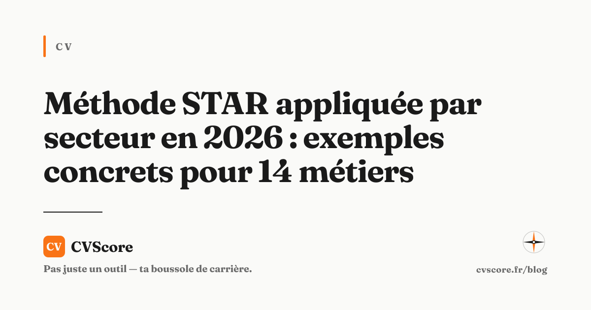 Méthode STAR appliquée par secteur en 2026 : exemples concrets pour 14 métiers