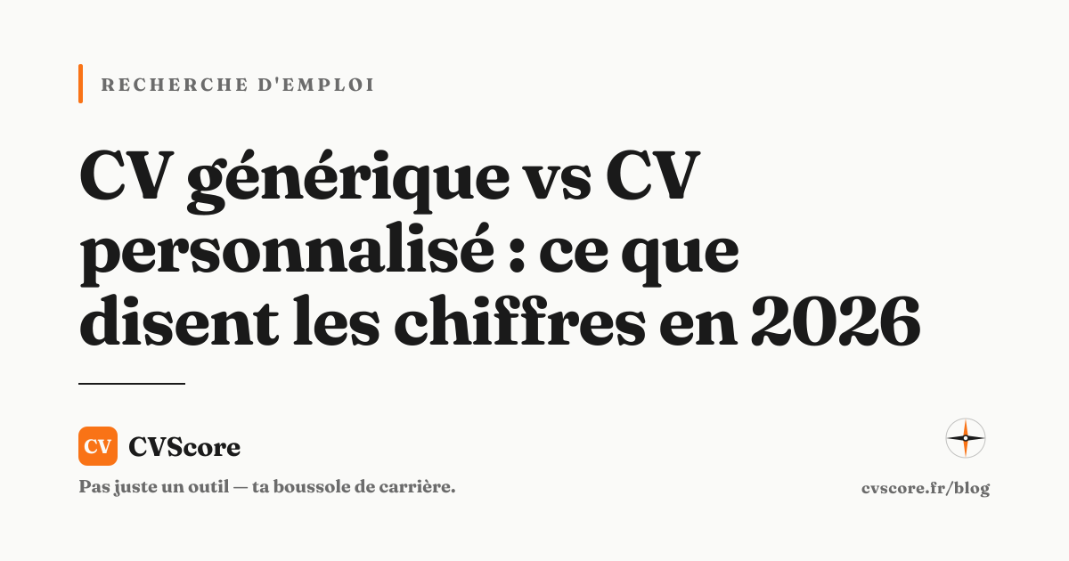 CV générique vs CV personnalisé : ce que disent les chiffres en 2026